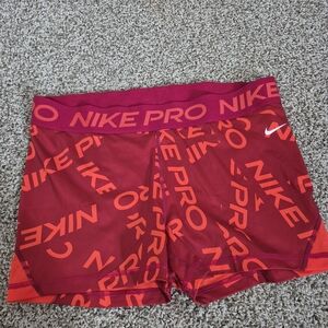 Nike Pro Women's Red Logo Bike Shorts